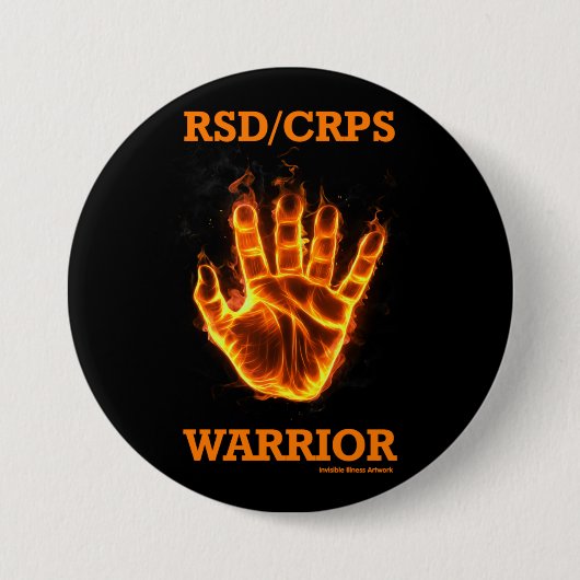 Handbediende/Flames...RSD/CRPS Ronde Button 7,6 Cm (Voorkant)