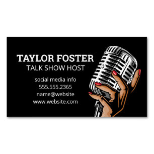 Handbediende microfoon   Zanger   Radio Host Magnetisch Visitekaartje