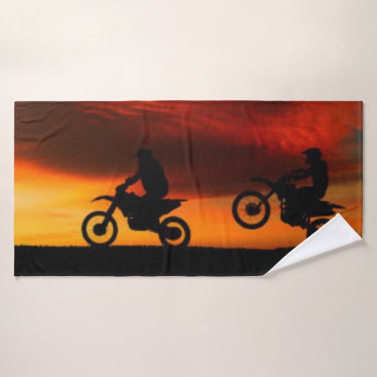 Handbediende motorfiets bad handdoek (Badhanddoek)