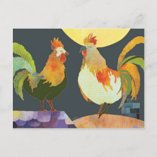 Handbediende roosters briefkaart