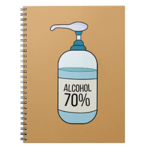 Handbeenderer met 70% alcohol notitieboek