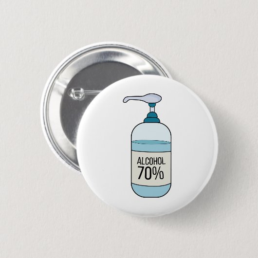 Handbeenderer met 70% alcohol ronde button 5,7 cm (Voorkant /achterkant)