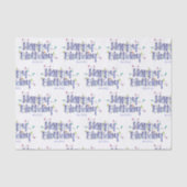 Handbelettering Dusty Blue Gepersonaliseerd Verjaa Tissuepapier (Voorkant)