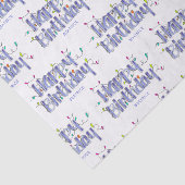 Handbelettering Dusty Blue Gepersonaliseerd Verjaa Tissuepapier (Detail)