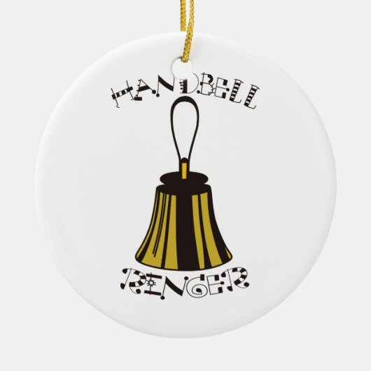 Handbell Ringer Keramisch Ornament (Voorkant)