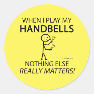 Handbells niets anders telt klassieke ronde tik sticker