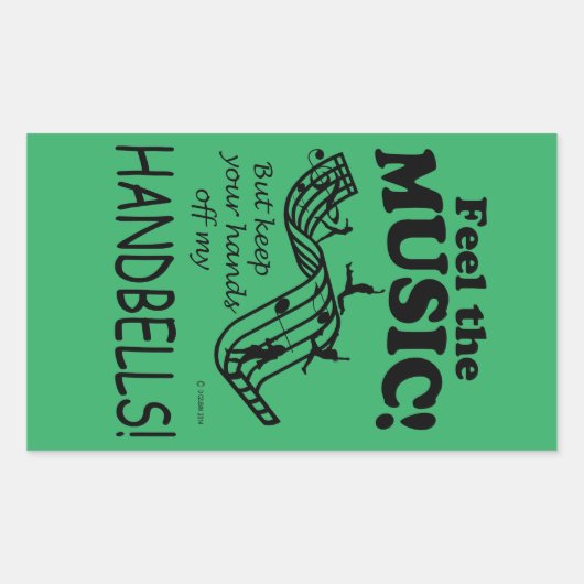 Handbells Sentent La Musique Sticker Rectangulaire (Devant)