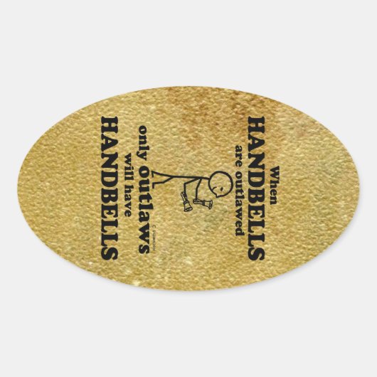 Handbells Verboden Ovale Sticker (Voorkant)