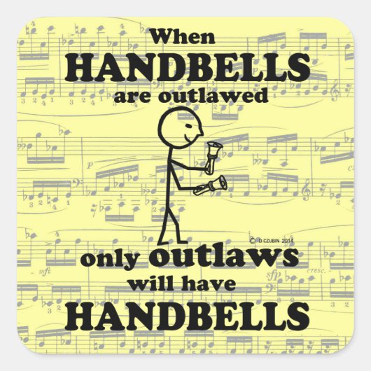 Handbells Verboden Square Sticker (Voorkant)