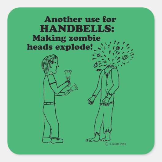 Handbells Zombie Explode Square Sticker (Voorkant)