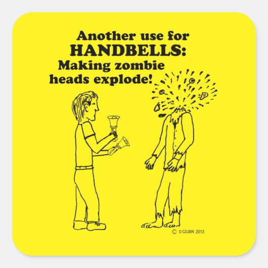 Handbells Zombie Explode Square Sticker (Voorkant)