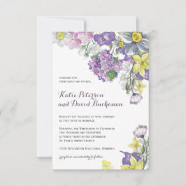 Handbeschilderd waterverfsel narcissen daffodil kaart