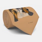 Handbeschilderde basset hound stropdas (Opgerold)