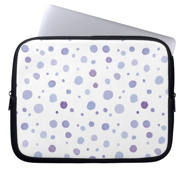 Handbeschilderde stippen laptop sleeve (Voorkant)