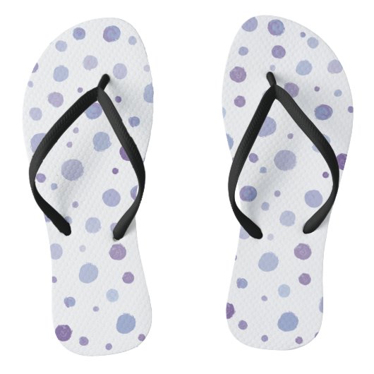 Handbeschilderde stippen teenslippers (Voetbed)