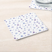 Handbeschilderde stippen vierkante kartonnen onderzetter (Schuin)