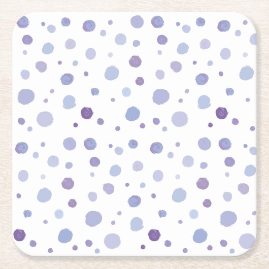 Handbeschilderde stippen vierkante kartonnen onderzetter (Voorkant)