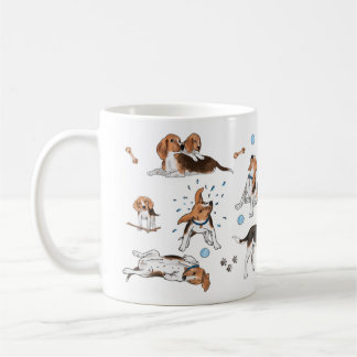 Handbeschilderde waterverf beagle mok | Dog l