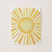 Handbeschilderde Waterverf Zon Legpuzzel (Verticaal)