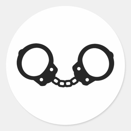 Handboeien Ronde Sticker (Voorkant)
