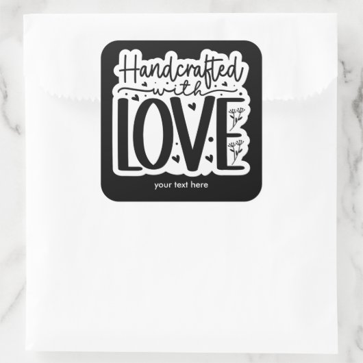 Handcraft met liefde sticker (Tas)