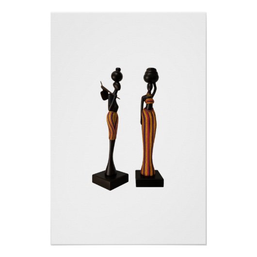 Handcrafted African Figurines Wall Art Perfect Poster (Voorkant)