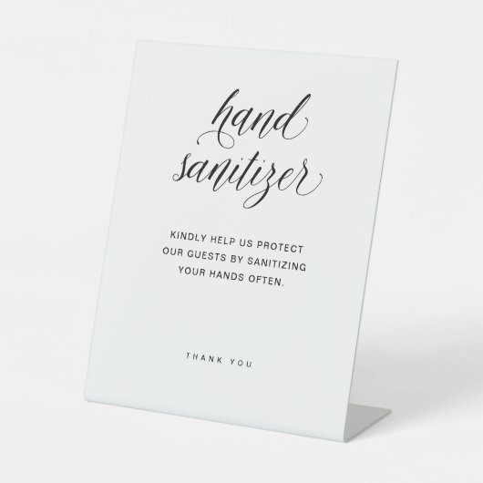 handdesinfecterend middel | Elegante typografie br Reclamebord Met Voetstuk (Voorkant)