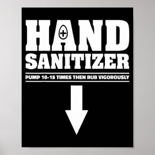 Handdesinfectiemiddel Pomp 10 15 Keer Wrijf Kracht Poster