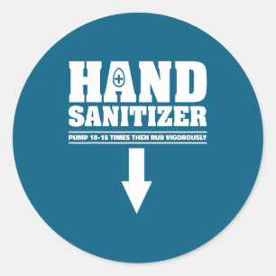 Handdesinfectiemiddel Pomp 10 15 Keer Wrijf Kracht Ronde Sticker