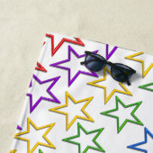Handdoek - gekleurde sterren in rijen (In situ)
