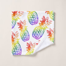 Handdoek met een levendige regenboog ananas