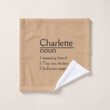 Handdoek met gepersonaliseerde naamdefinitie
