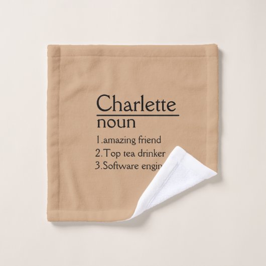 Handdoek met gepersonaliseerde naamdefinitie (Wasdoekje)