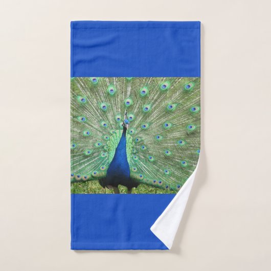 Handdoek - Peacock op Royal Blue (Handdoek)