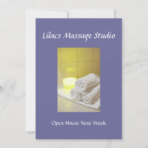 Handdoeken en kaars in een spa-instelling kaart