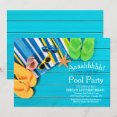 Handdoeken en Teenslippers Uitnodiging (Voorkant / Achterkant)