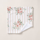 Handdoeken hebben Blush Pink Floral Vert ingesteld (Wasdoekje)