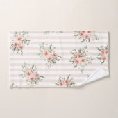Handdoeken hebben Blush Pink Floral Vert ingesteld (Handdoek)