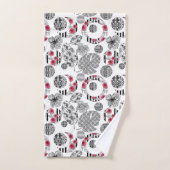 Handdoeken, rood en zwart, kantelen, patchwork, bi bad handdoek (Handdoek)
