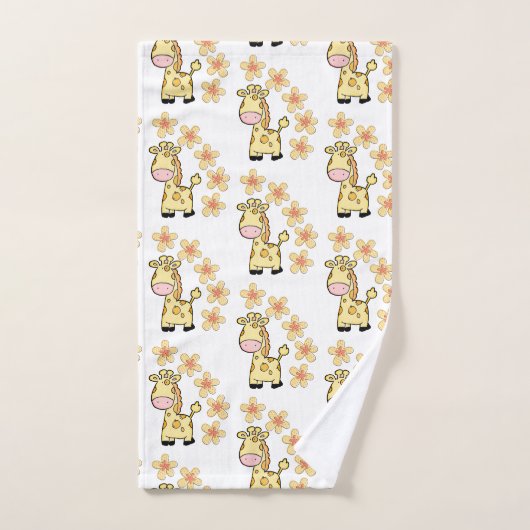 Handdoeken stellen Giraffe Floral (Handdoek)
