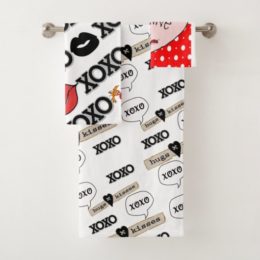 Handdoeken stellen Valentijnsdag Xoxo hart (Insitu)
