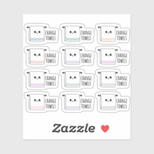 Handdoeken vervangen Wasserij Schoonmaak klusjes h Sticker