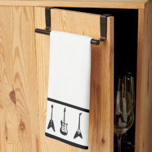 Handdoeken voor zwarte en witte gitaren