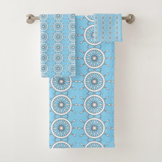 Handdoekenset - Witte helm op blauw Bad Handdoek (Insitu)