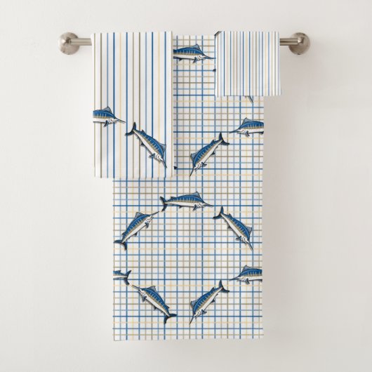 Handdoekset - Blue Marlin Gevist Bad Handdoek (Insitu)