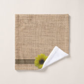 Handdoekset - Burlap en Rain-Drenched Sunflower Bad Handdoek (Wasdoekje)
