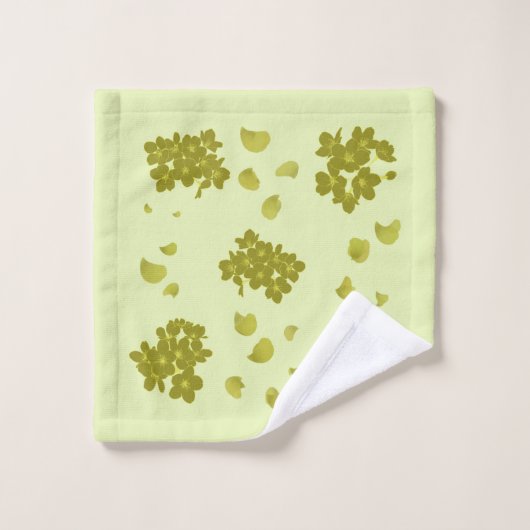 Handdoekset Chartreuse limoen goudfloraal Bad Handdoek (Wasdoekje)