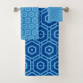 Handdoekset - Hexagon Pattern in Blues Bad Handdoek (Insitu)