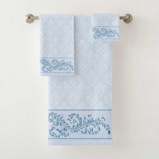 Handdoekset - Icy Blue Damask Bad Handdoek (Insitu)