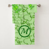 Handdoekset - Ivy Leaves met Monogram Bad Handdoek (Insitu)